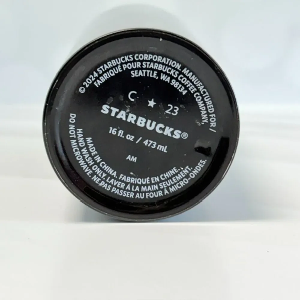 Starbucks 2024 Dark Green Tumbler 16 oz Siren Logo Travel Cup With Lid